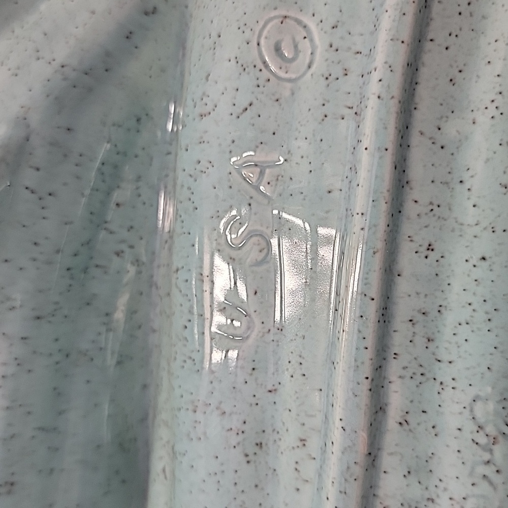 Mid Century Modern California Pottery Turquoise & Gold Leaf Divided Relish Tray - Picture 5 of 11